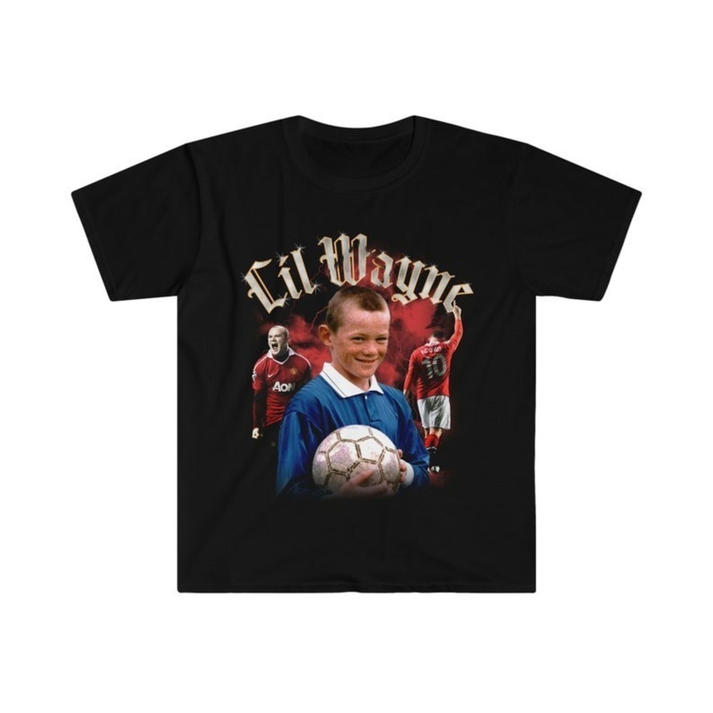 Soccer Star Wayne Rooney Rapper Lil Wayne Font Mashup Unisex Graphic T-Shirt